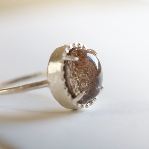 （925銀）花園石英銀磨坊戒指（10毫米） 第3張的照片