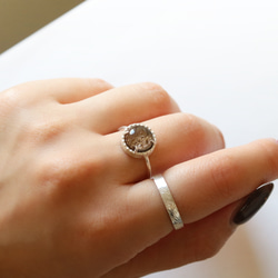 （925銀）花園石英銀磨坊戒指（10毫米） 第9張的照片