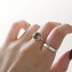 （925銀）花園石英銀磨坊戒指（10毫米） 第8張的照片