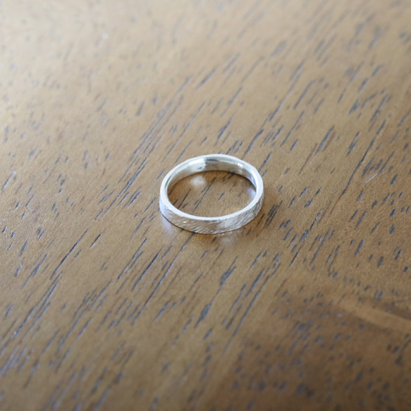 （925銀）紋理扁平銀戒指/也非常適合搭配其他戒指！ 第10張的照片