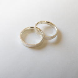 （925銀）紋理扁平銀戒指/也非常適合搭配其他戒指！ 第8張的照片