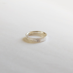 （925銀）紋理扁平銀戒指/也非常適合搭配其他戒指！ 第11張的照片