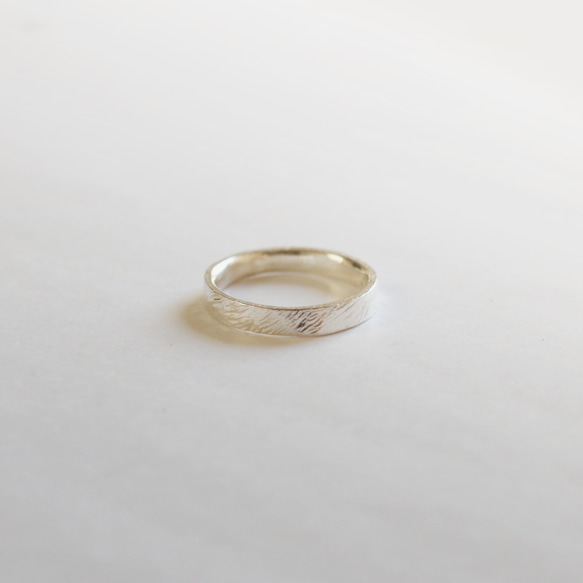 （925銀）紋理扁平銀戒指/也非常適合搭配其他戒指！ 第11張的照片