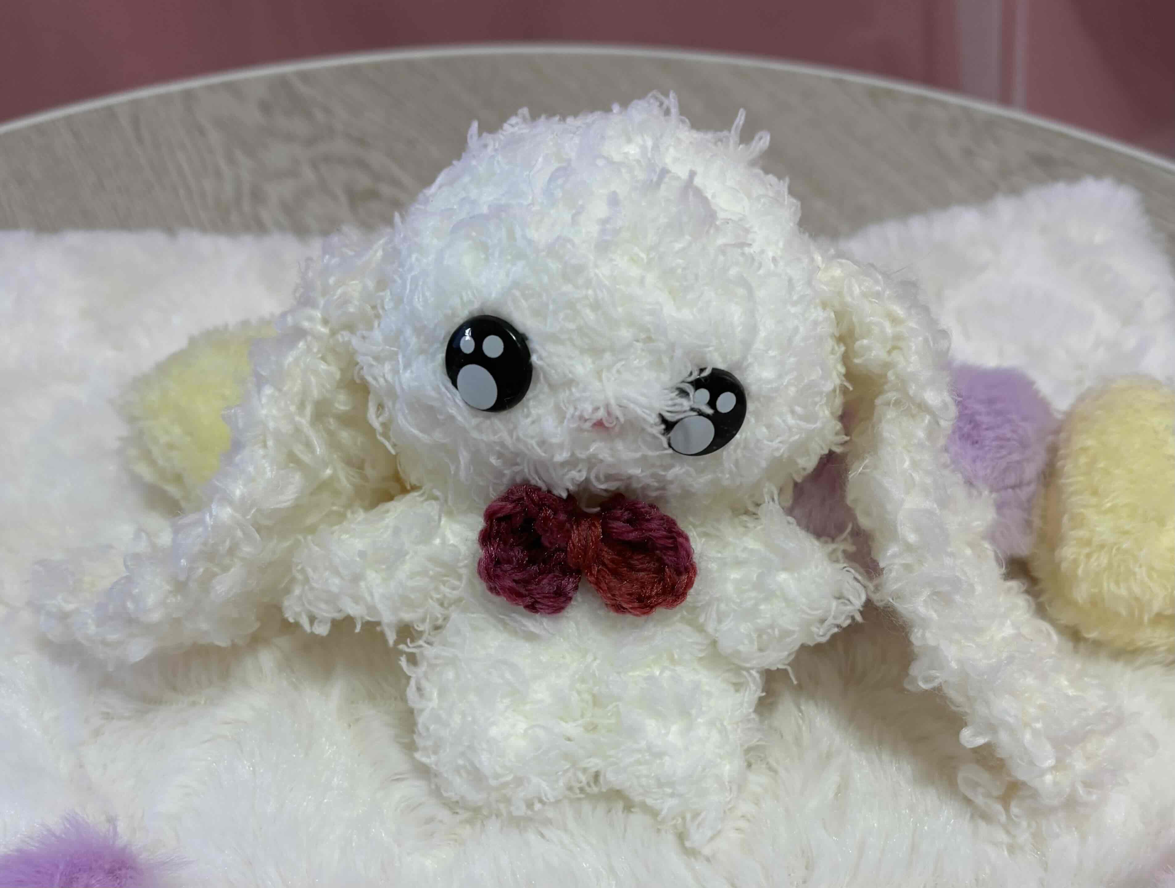 もこもこたれ耳白うさちゃんのあみぐるみ
