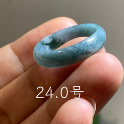 L182 氷糯種 青緑 14.5号 天然 グアテマラ産 A貨 本翡翠 くりぬき