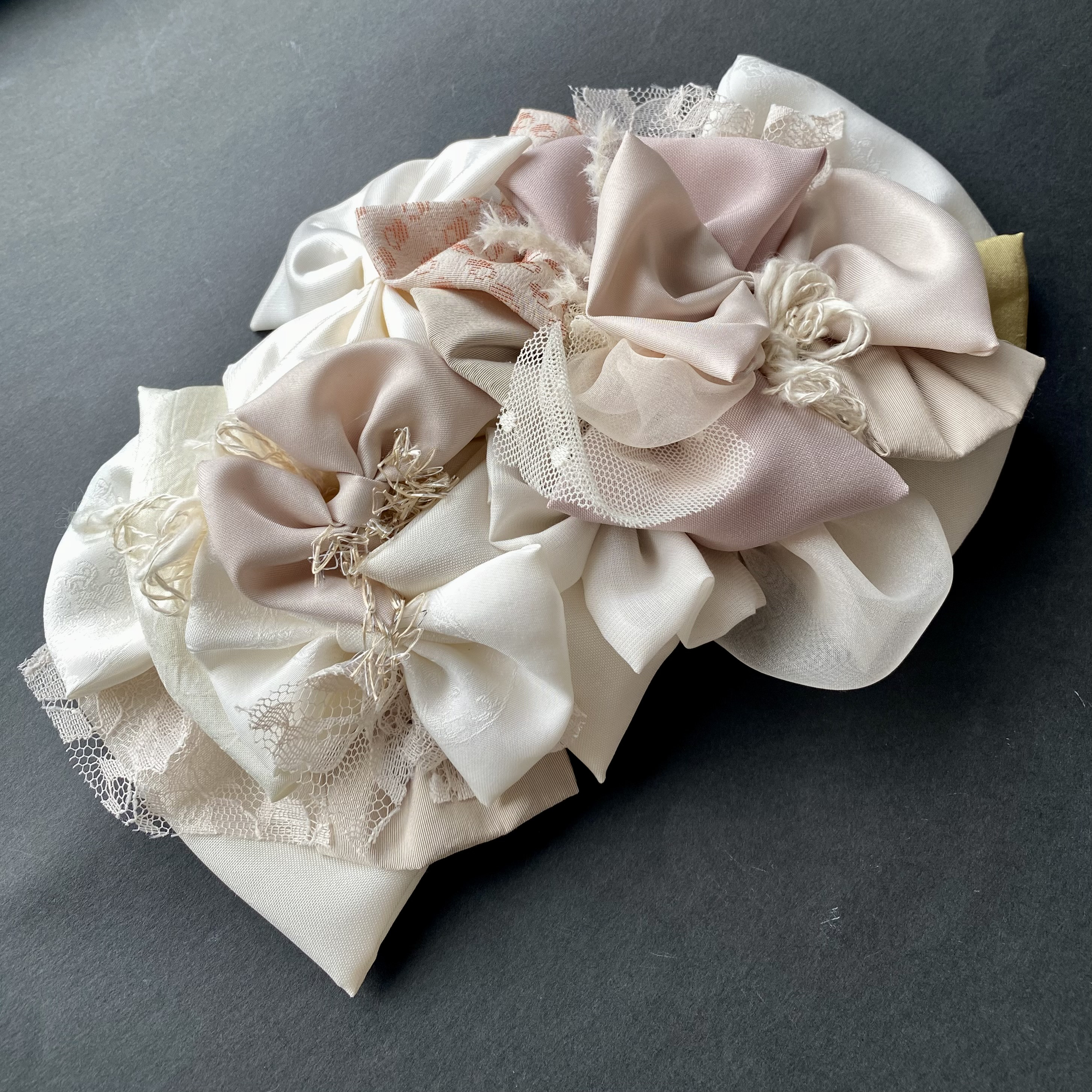 ホワイトヘッドドレス ボンネ リボンヘアアクセサリー アイボリー 白 七五三 成人式