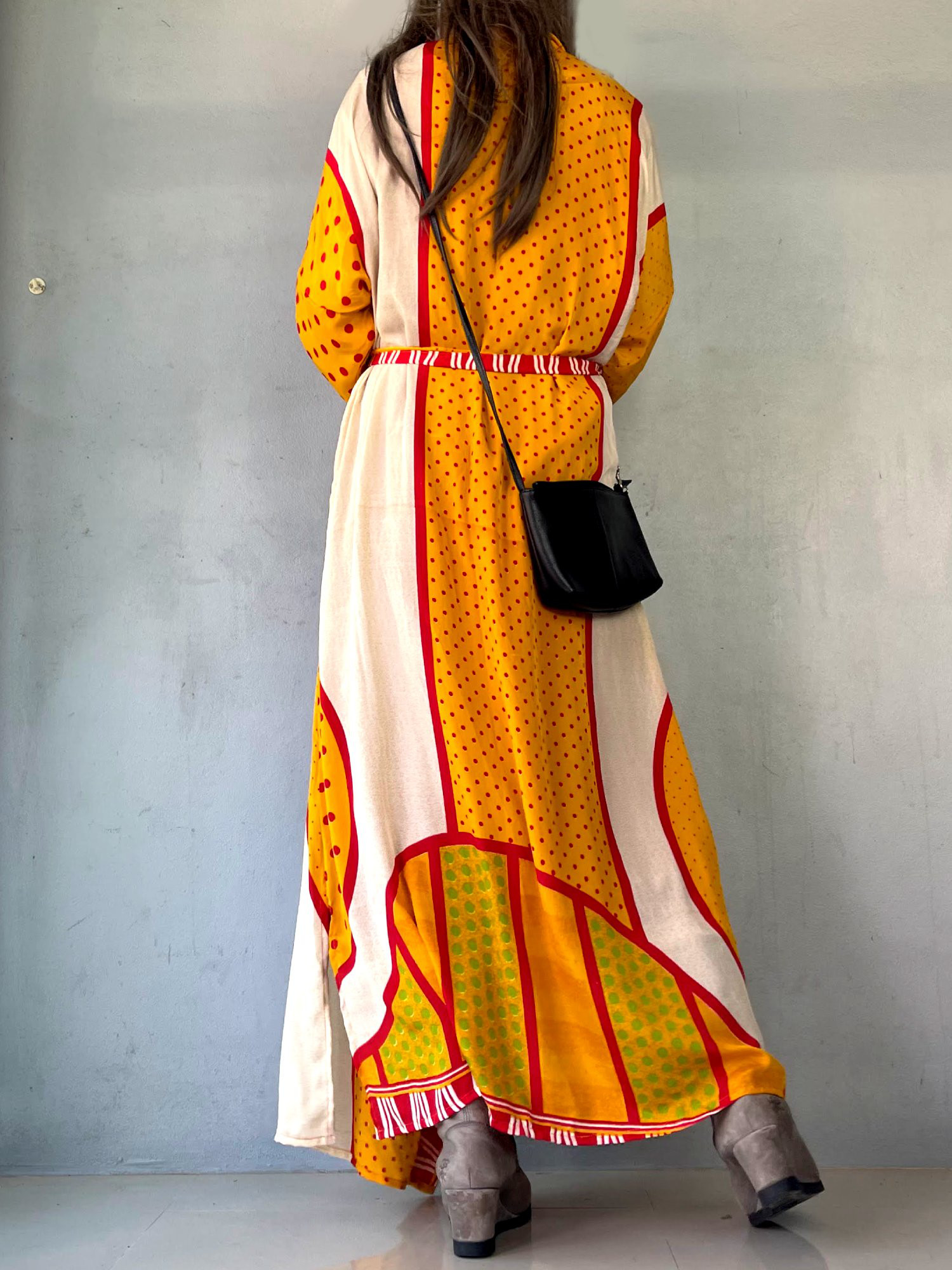 インドサリー生地リメイク◎ボヘミアンKimonoロング羽織り 着物 和装【retro pop】