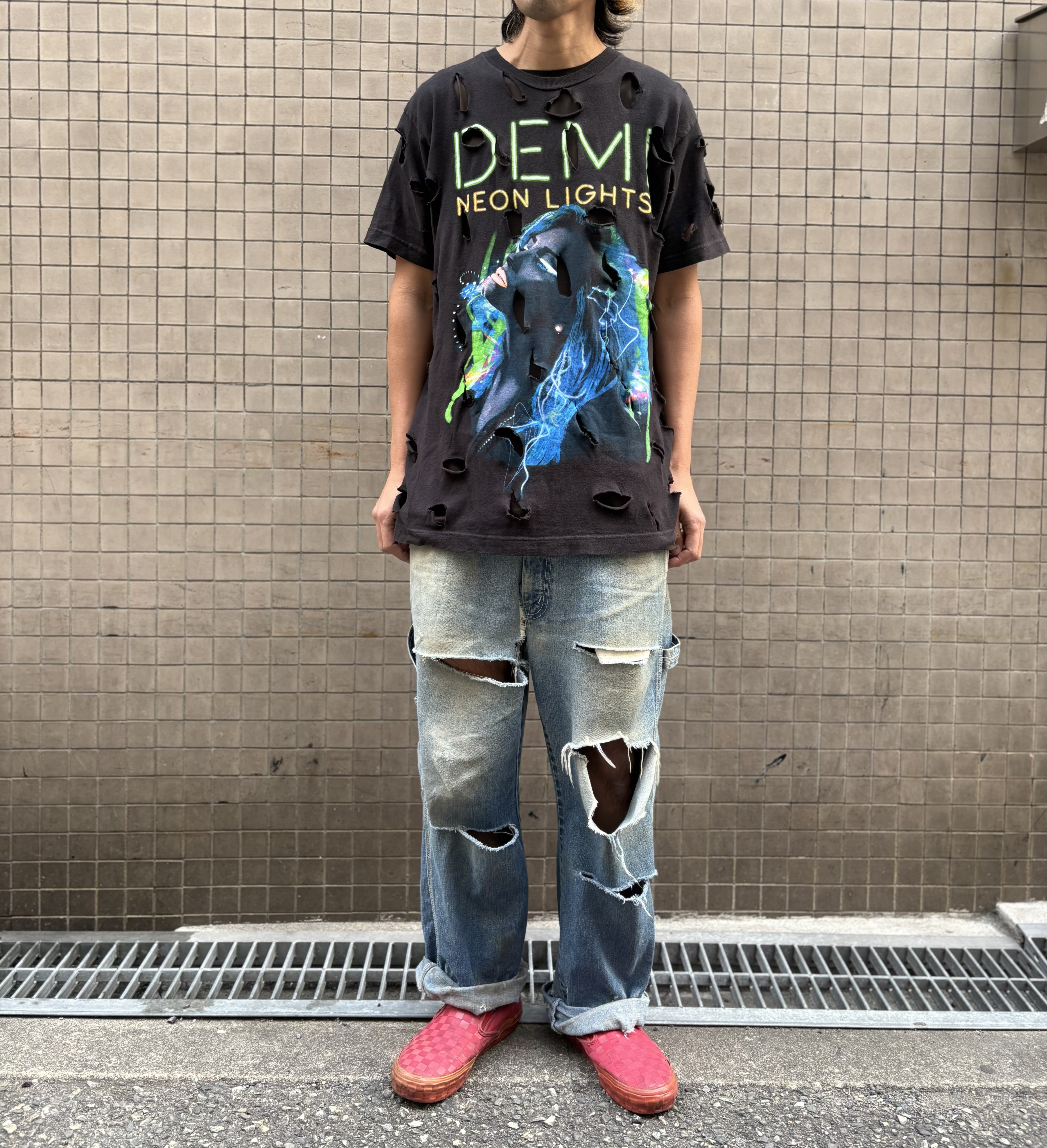 古着　ヴィンテージ　vintage Tシャツ　ビックサイズ　リメイク　リメイクTシャツ　ぼろ　ボロ　グランジ　個性派