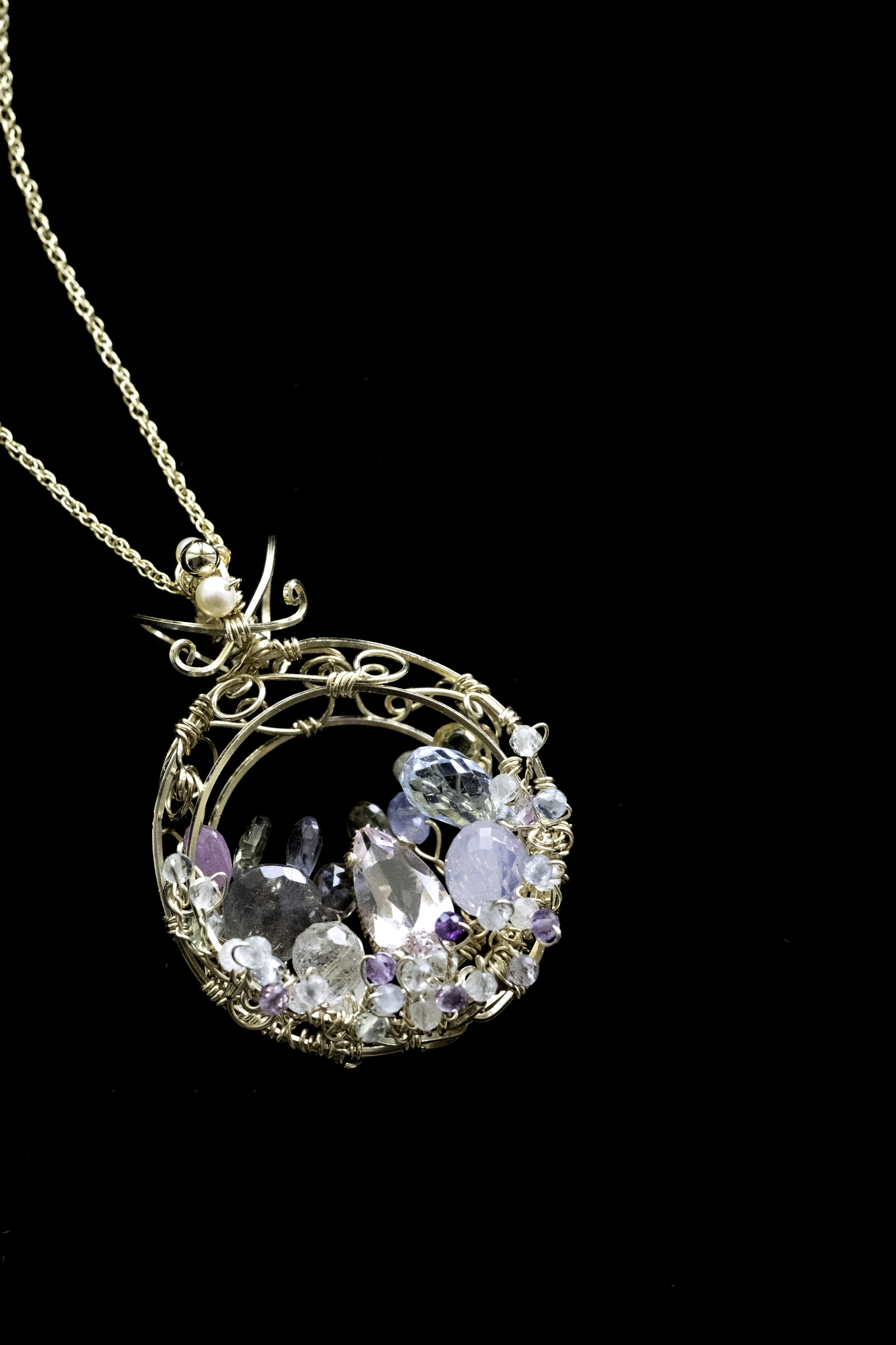 オーダーメイド品　天然石のバスケット