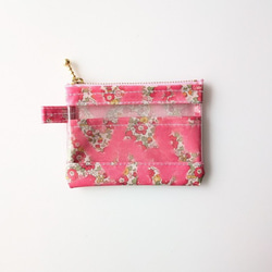 ☆受注制作☆仕切り付きA4 L字ファスナーポーチ リバティ ラミネート