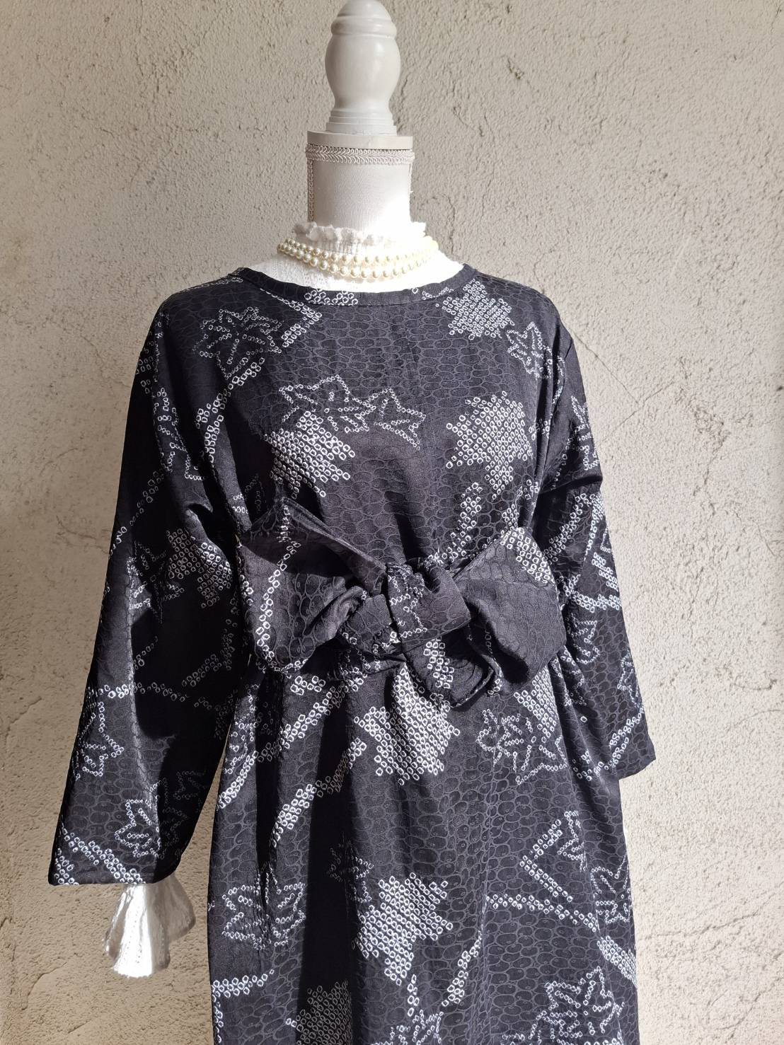 正絹　部分絞りの羽織をリメイクです。