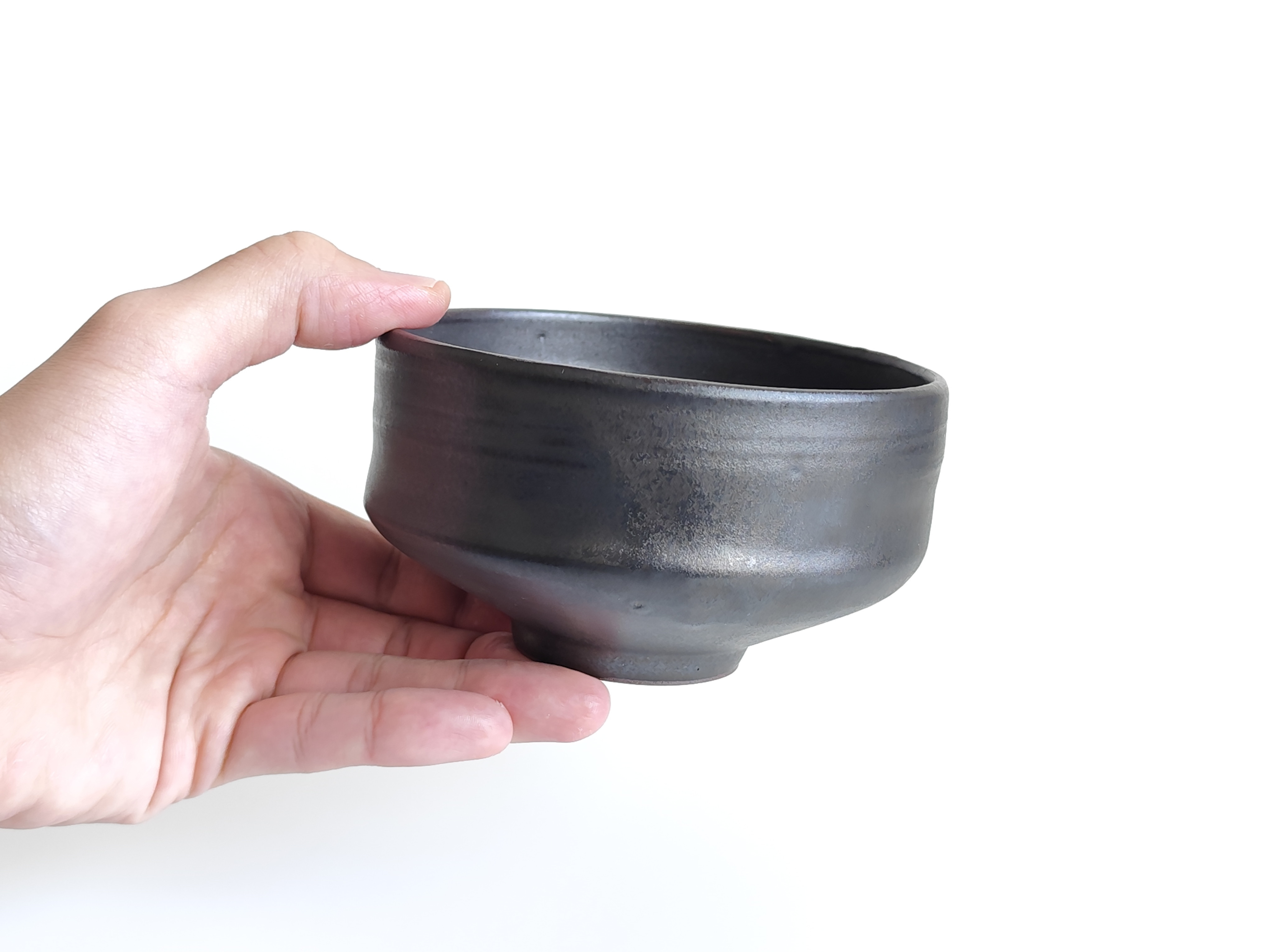 来待黒釉の半筒茶碗｜TBL-0100