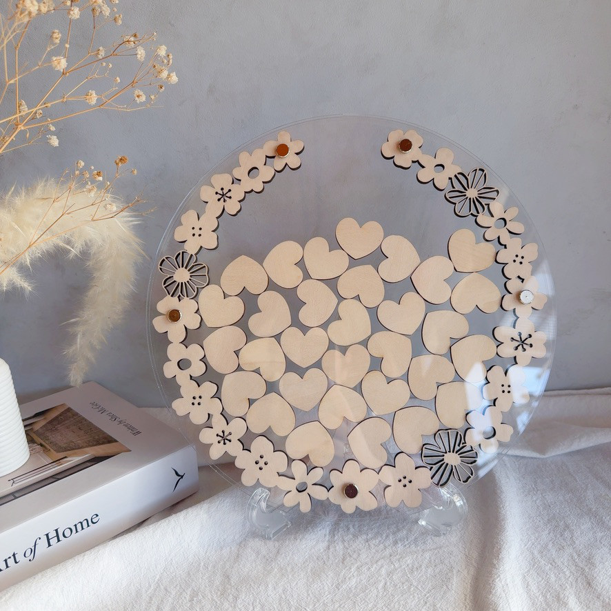 少人数 ウェディングドロップス フラワー｜結婚証明書 名入れ ハートドロップス ゲスト参加型 寄せ書き【co19】