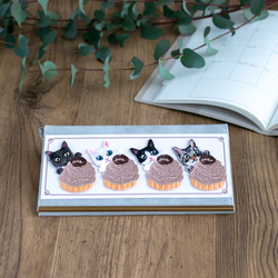 猫種4種類メイド猫さんの刺繍ハンカチ｜名入れハンドタオル