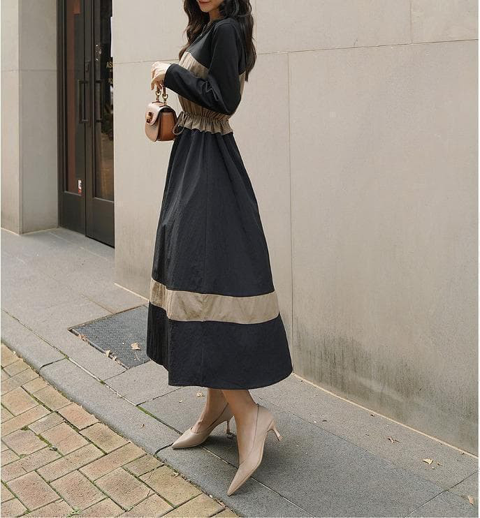 大きいサイズ レディース ワンピース　ひざ丈　春 秋冬 新品 長袖