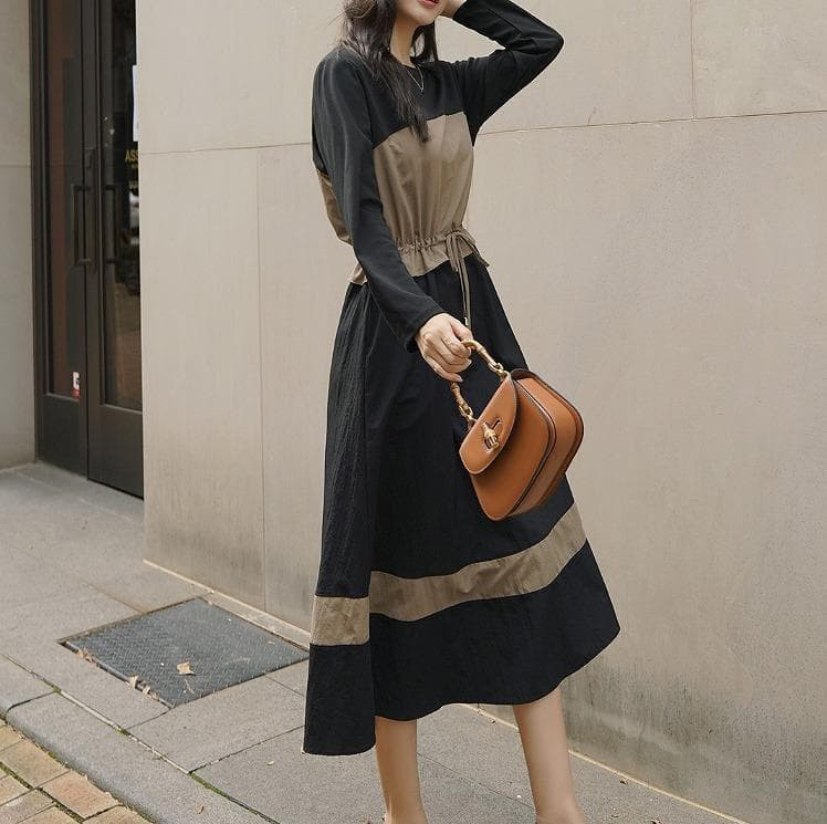 大きいサイズ レディース ワンピース　ひざ丈　春 秋冬 新品 長袖