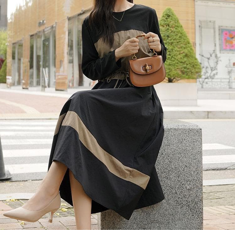 大きいサイズ レディース ワンピース　ひざ丈　春 秋冬 新品 長袖