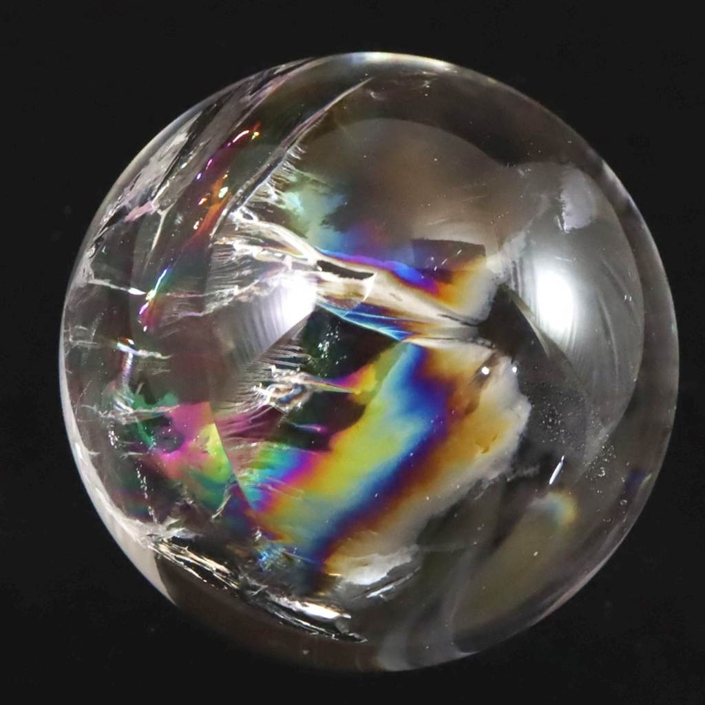 アイリスクォーツ レインボー水晶　34mmスフィア 水晶玉 56.1g #69248