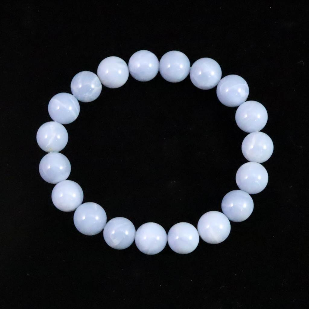 オーストラリア産 ブルーオパール 10.5mmブレスレット 25.8g #95616