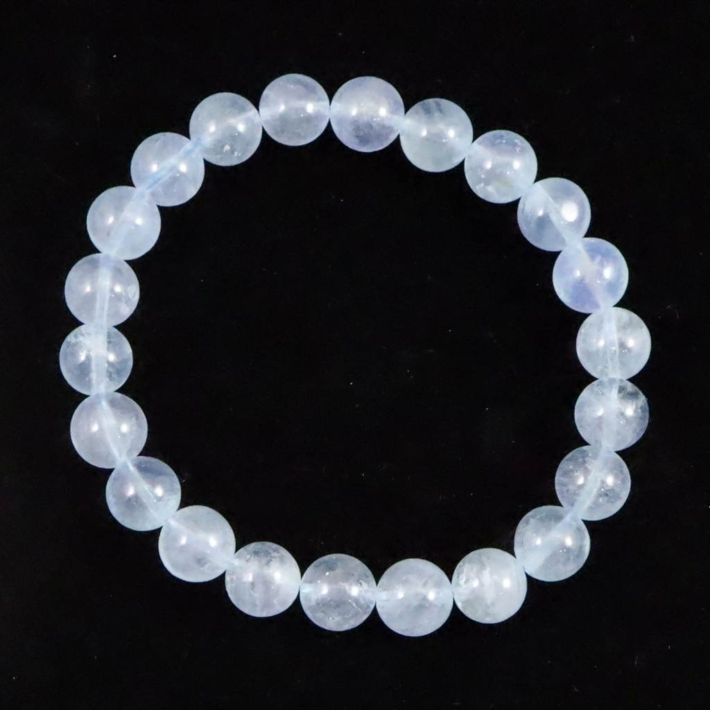 ブラジル産 アクアマリン AA- グレード 8.5mmブレスレット 19.5g #20929
