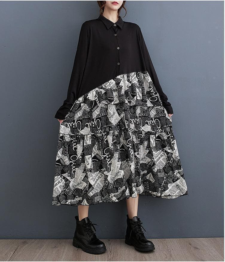 大きいサイズ レディース ワンピース　シャツ　春 秋冬 新品 長袖 ゆったり