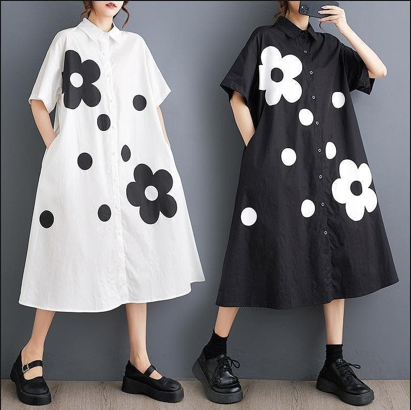 大きいサイズ レディース 花柄　ワンピース　春夏 秋 新品 半袖　シャツ 5,584円