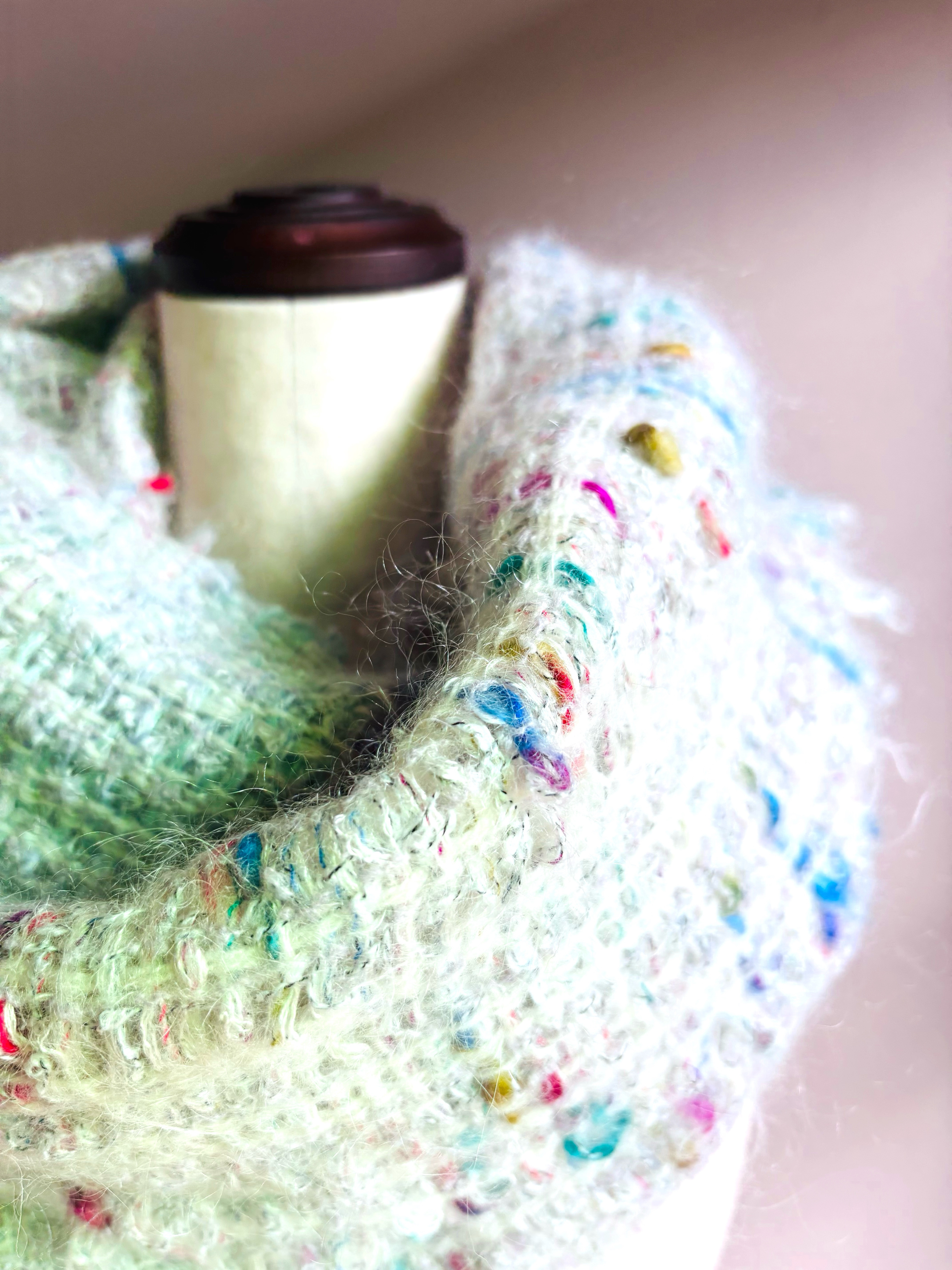 【手織り】ふわふわモヘアのスヌード【送料無料】