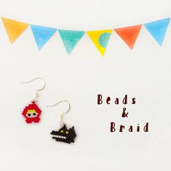 デリカビーズピアス/イヤリング バラを赤く塗ろう ピアス（フック