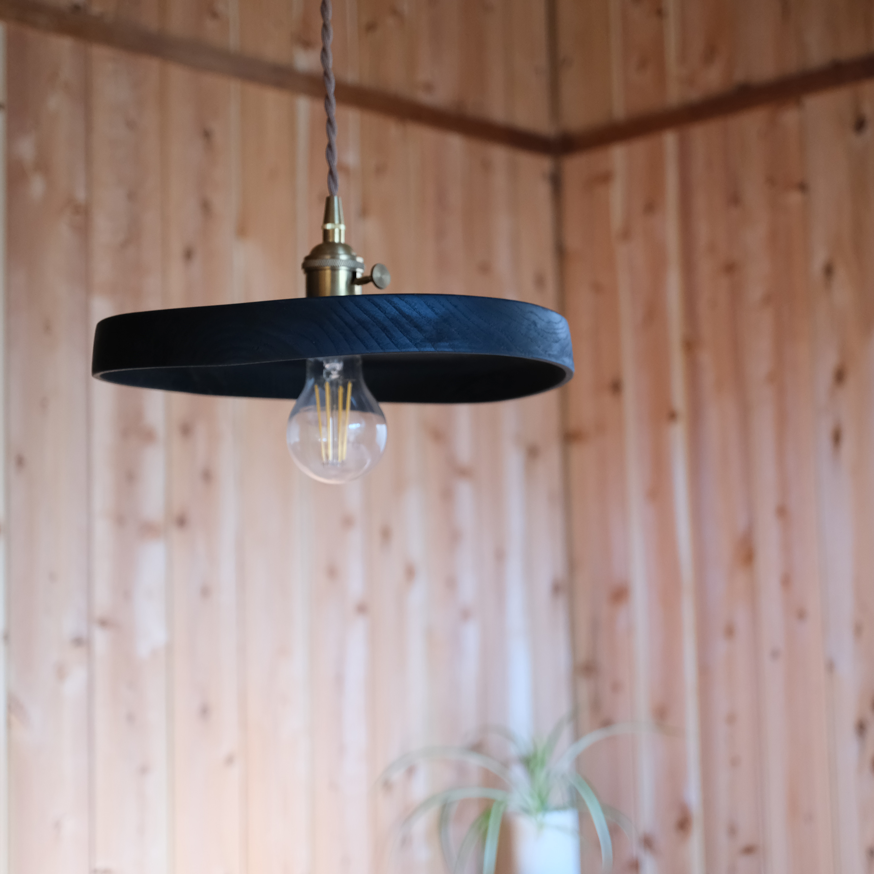 クリのランプシェード〈28.5〉鉄媒染【s1160】