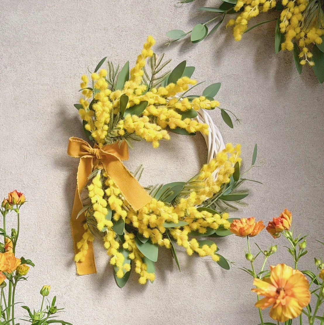 ミモザのリース【アーティフィシャルフラワー】