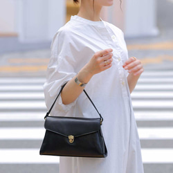 正式兩用肩背包/手提包/斜背包，義大利真皮，黑色，HAB046-VO 第1張的照片