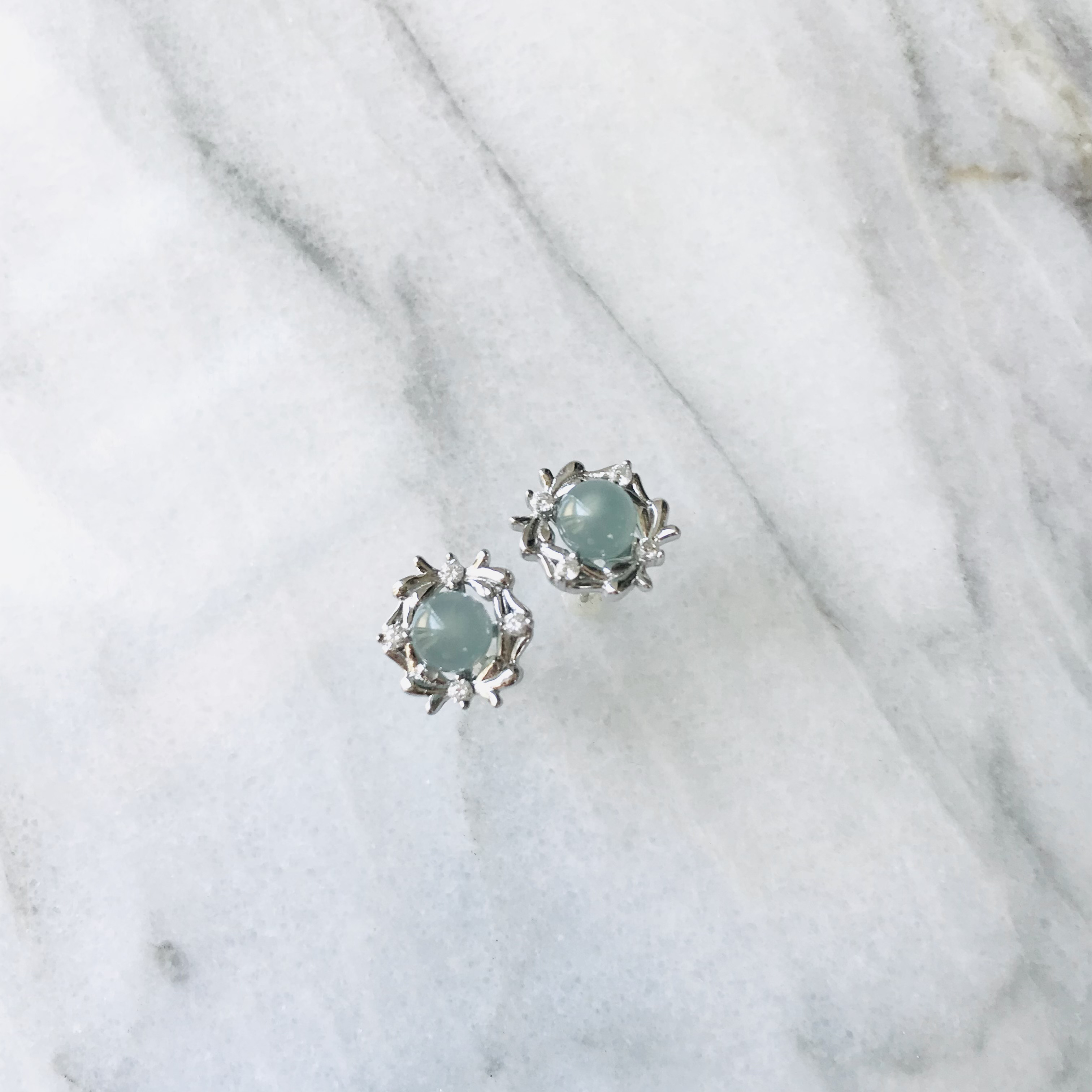[P97-001] ジェイド　JADE  ヒスイ　本翡翠　ピアス　　天然石　一点物　グアテマラ産　s925  一粒の幸せ