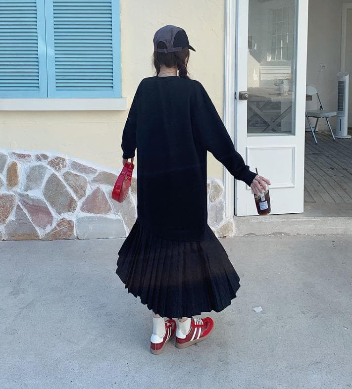 ドッキングワンピース　大きいサイズ レディース 秋冬　春 新品 長袖　ロング