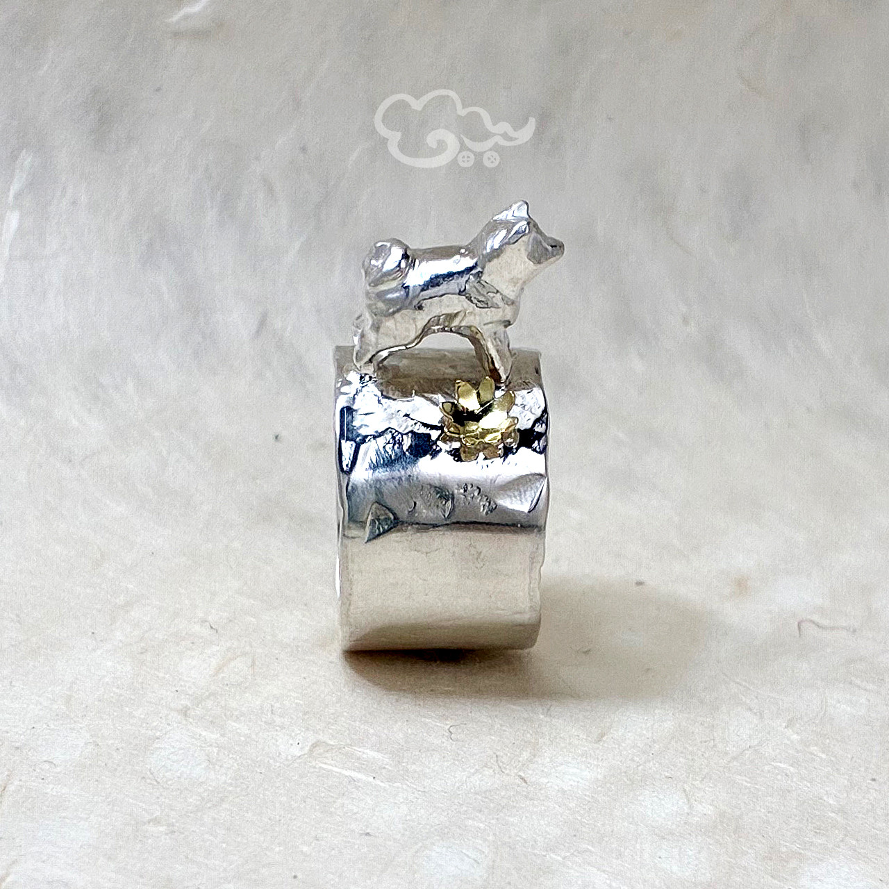 日本のカタチ：野っ原に柴犬リング（1点もの）