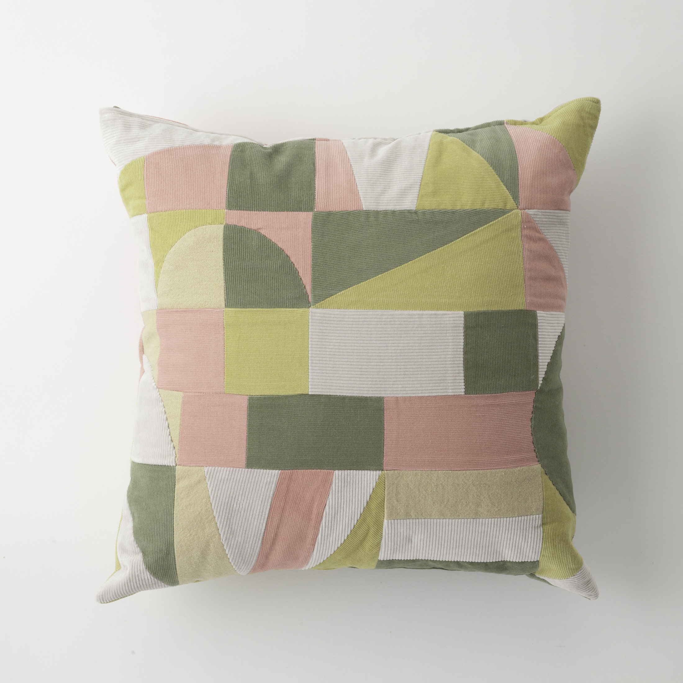 パッチワーククッションカバー／35×35cmクッション／細コーデュロイパズル