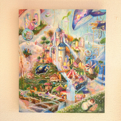 2匹の龍が舞うアクリル画【原画】kizuna 〜想い〜 絵画 棉月 水香子