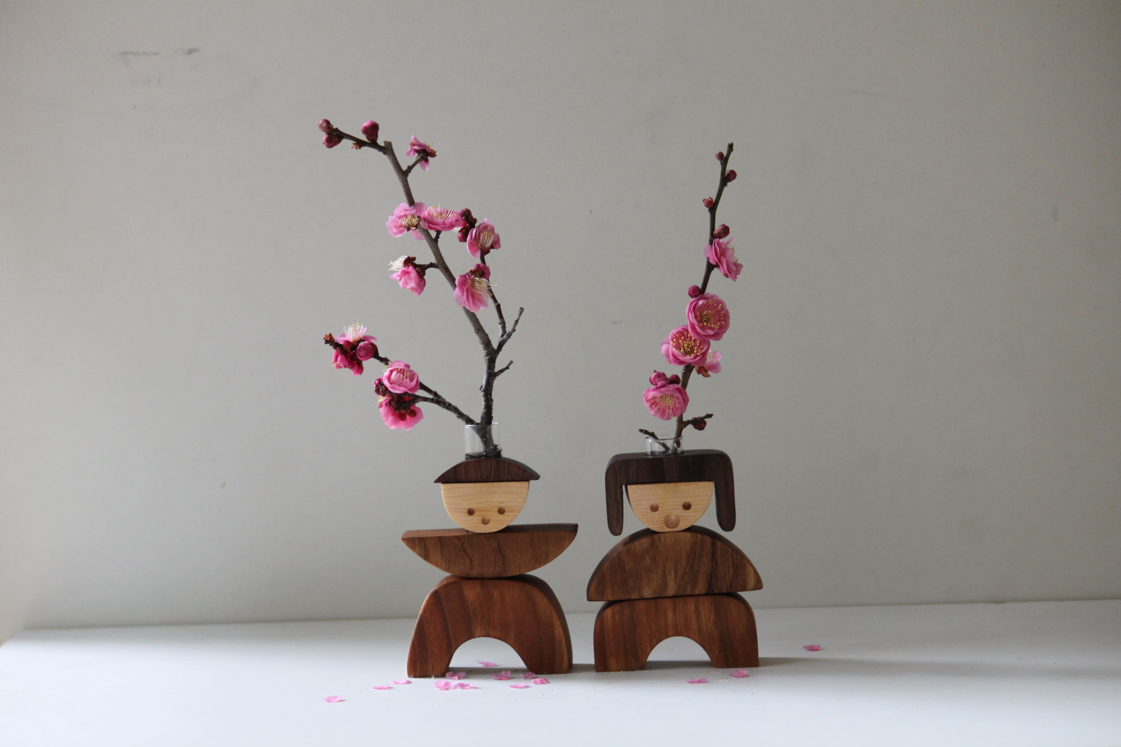 積み木ひな人形花瓶