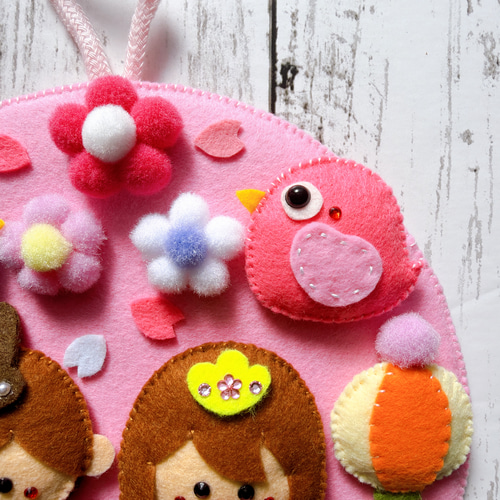 フェルトリース☆ひなまつりリース☆壁飾り☆ハンドメイド リース Tama