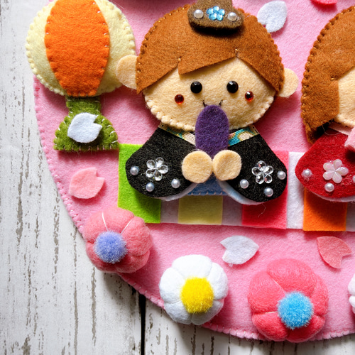 フェルトリース☆ひなまつりリース☆壁飾り☆ハンドメイド リース Tama