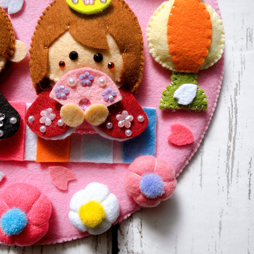 フェルトリース☆ひなまつりリース☆壁飾り☆ハンドメイド リース Tama