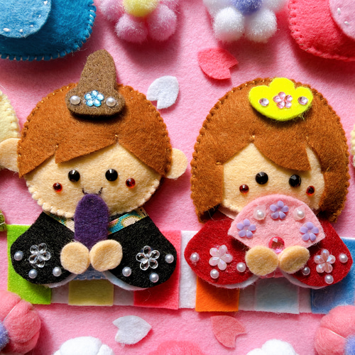 フェルトリース☆ひなまつりリース☆壁飾り☆ハンドメイド リース Tama