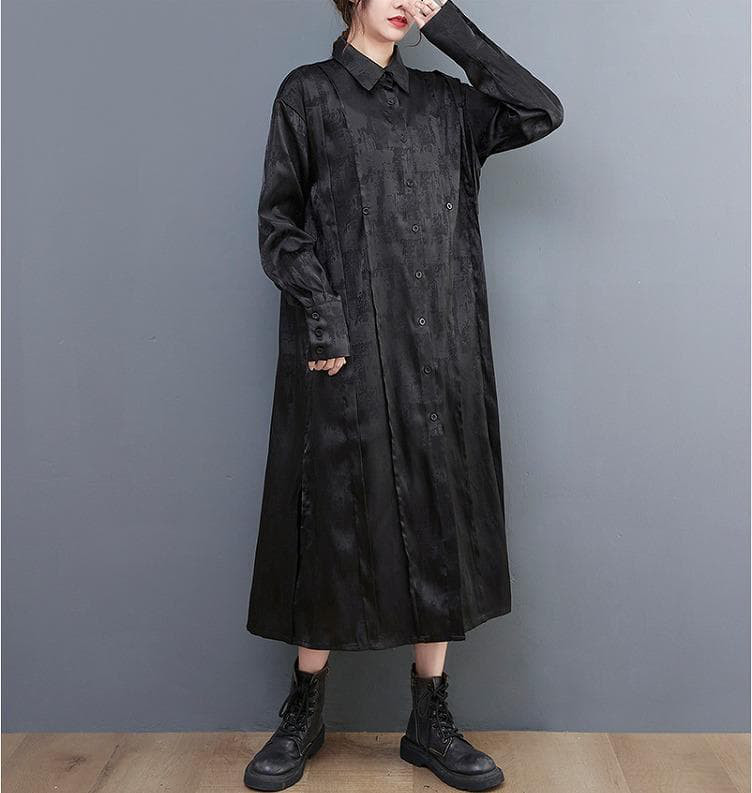 大きいサイズ　ロング　ワンピース　 レディース 秋冬　春 新品 長袖　シャツ