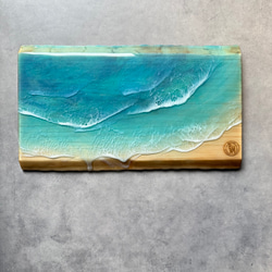 一枚板 レジンアート 海アート インテリア オーシャンアート 無垢