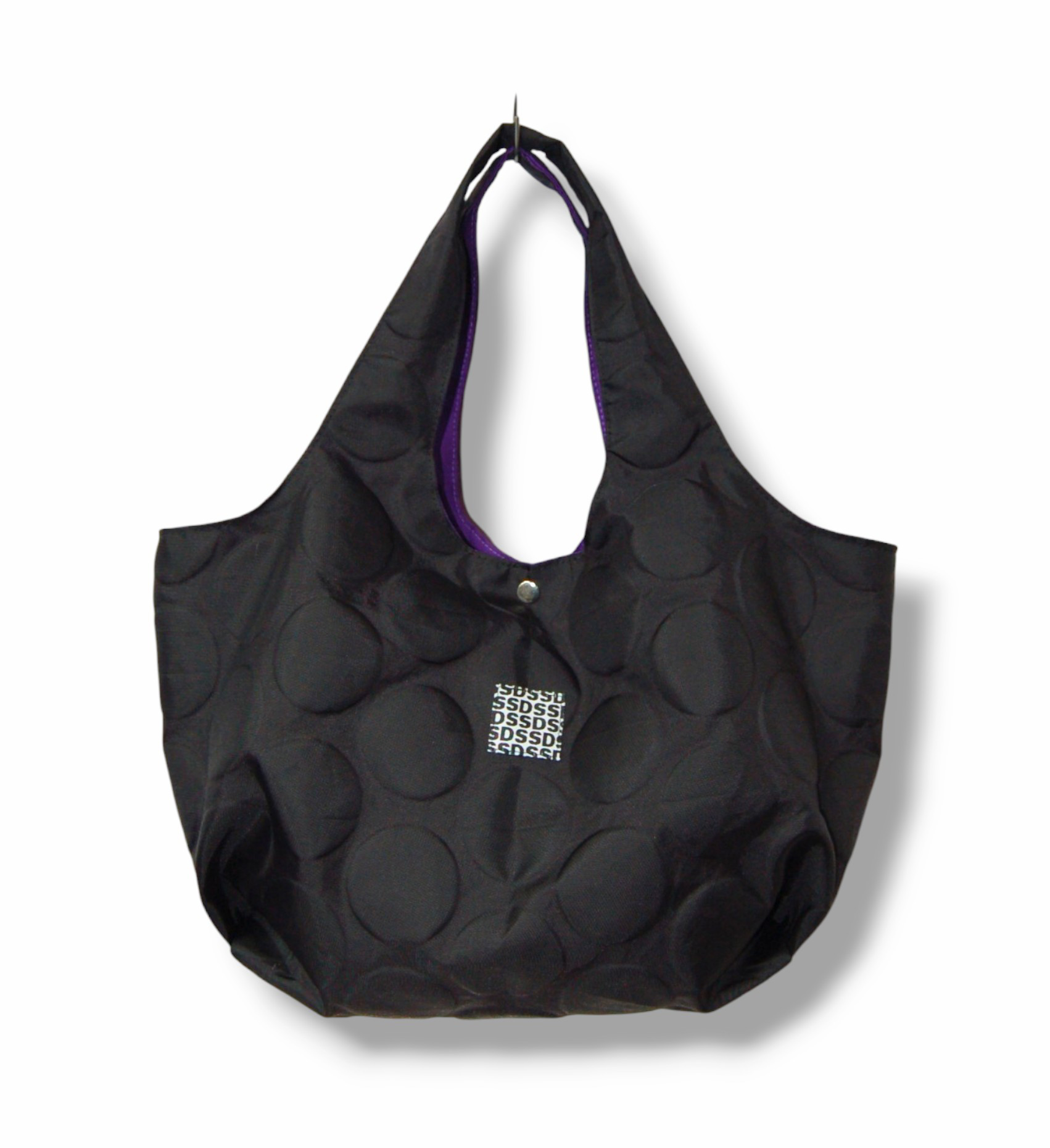 SSD　ドットデザイン　ナイロン　バルーントートバッグ:ブラウン