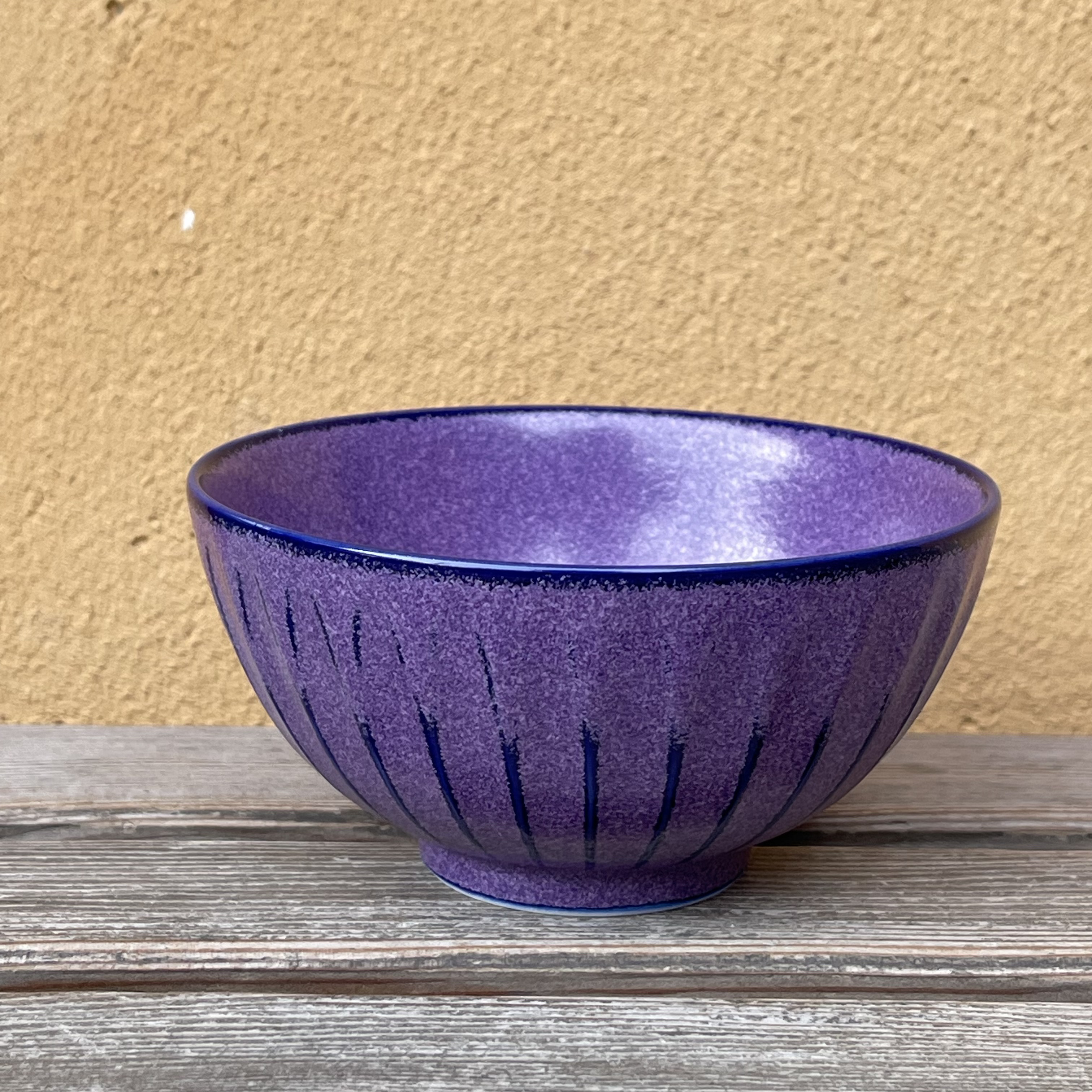 清水焼 紫結晶 ご飯茶碗