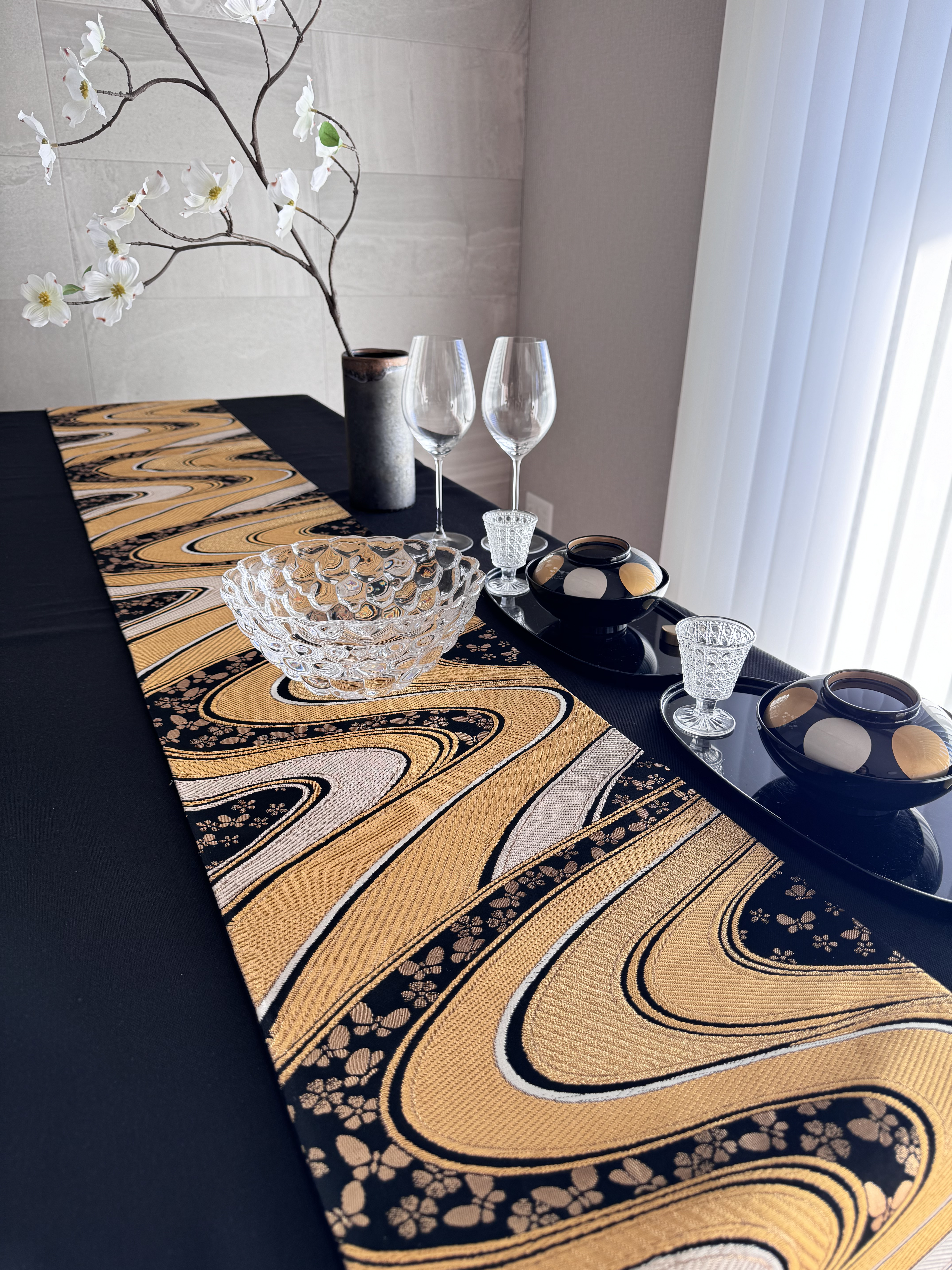 ︎◼︎C1288◼︎オーダー品 高級袋帯 正絹 流水 蝶 箔 金銀糸(〜260cm)