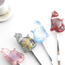 ちまたで噂のクォーツニャンコ、下町気質な野ざらしだからトシゾウと呼んでくださいニャシェ♪<1点ものヘアピン>HP283 4枚目の画像