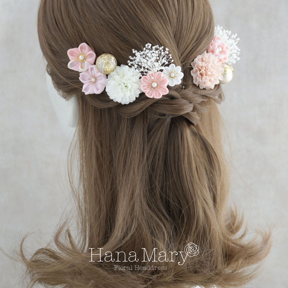 袴　桜　振袖　卒業式髪飾り　つまみ細工　成人式 髪飾り 卒業式　ヘアアクセ　七五三　結婚式　成人式用