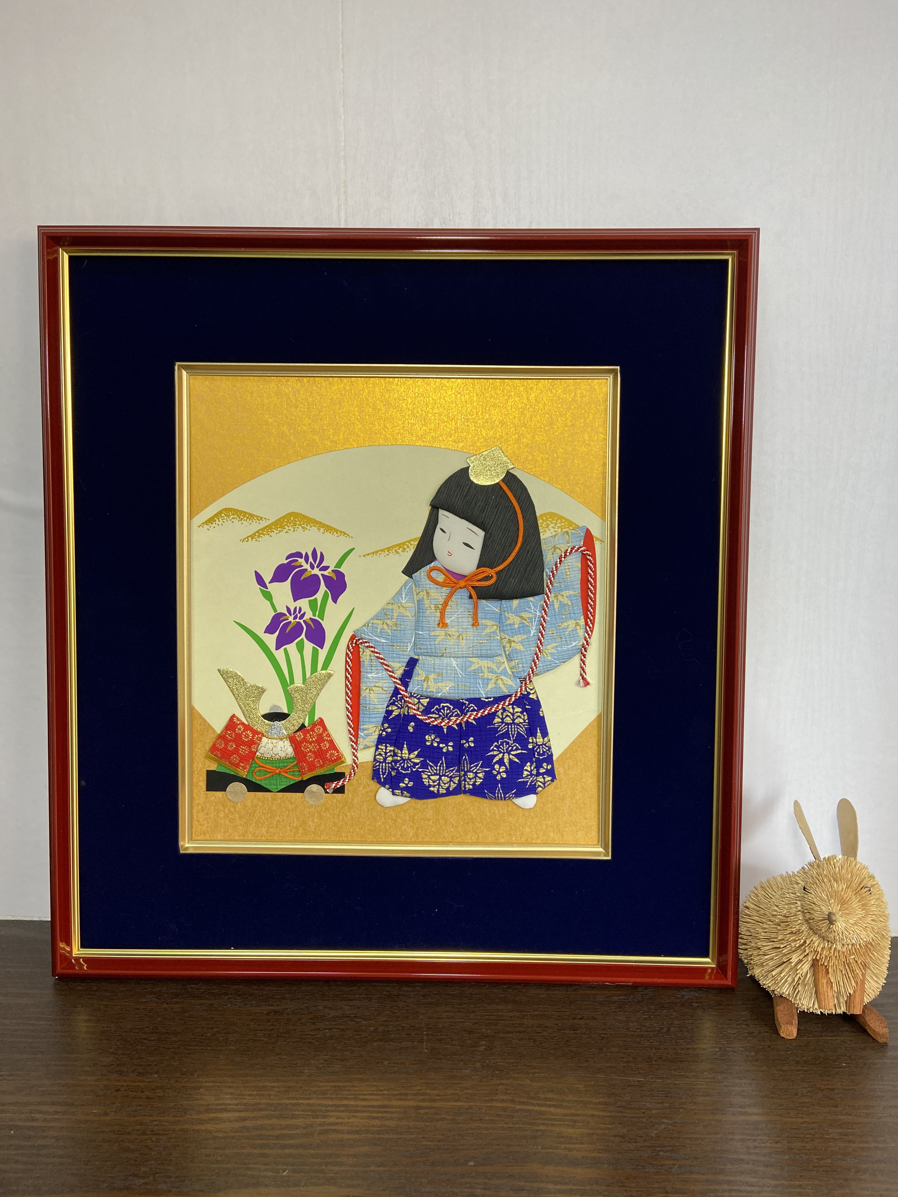 送料無料　和紙の押絵童子