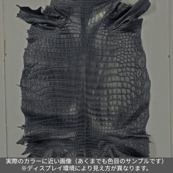 ワニ革 クロコ 半艶マット  ブルーグレー　No.C008120 2枚目の画像